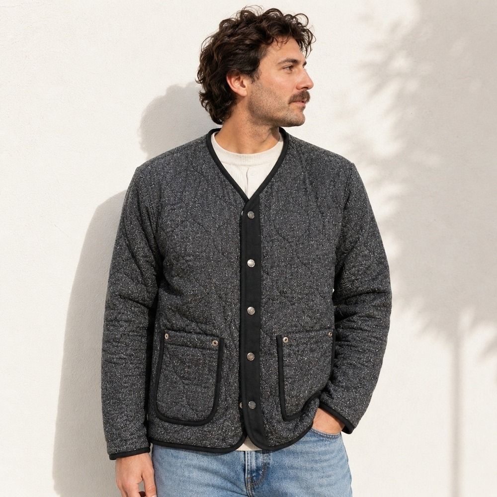 RVCA Chef's Kiss Quilted Jacket Men's Small Gray Benjamin Jeanjean New